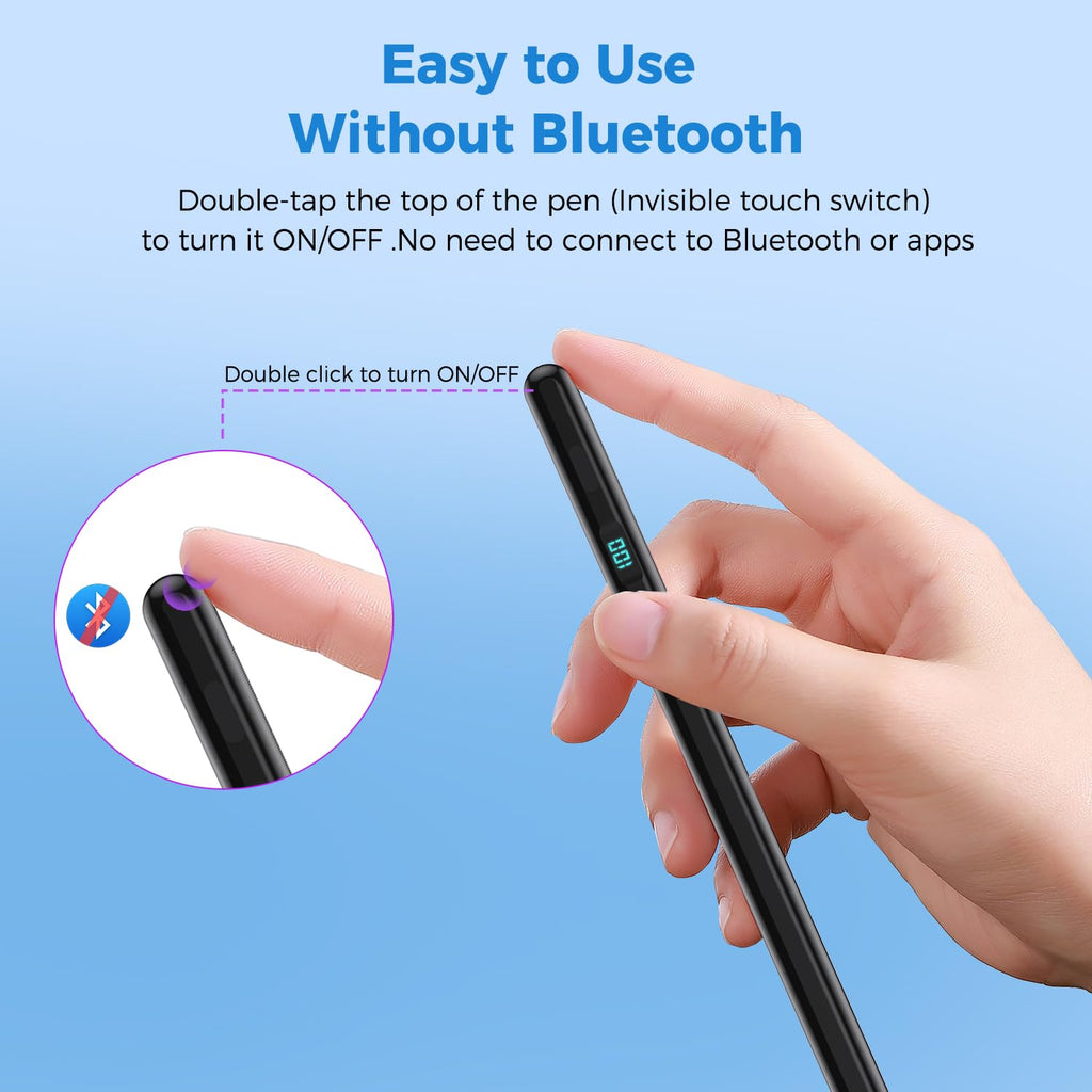 Stylus Pencil Magnétique pour iPad — Anti-Paume, Détection d'Inclinaison, Charge USB-C Rapide
