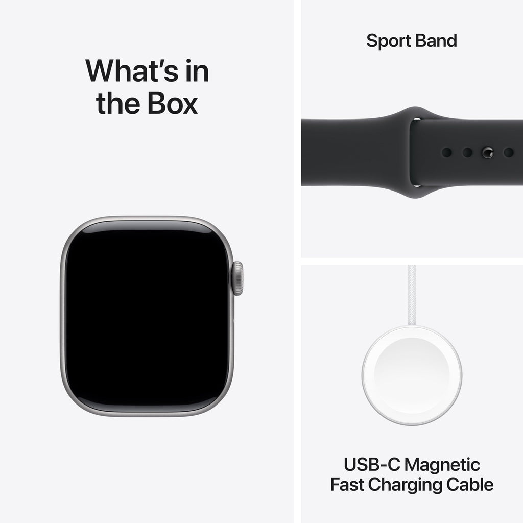 Apple Watch Series 11 [GPS 42mm] Smartwatch with Jet Black Aluminum Case with Black Sport Band - S/M. Sleep Score, Fitness Tracker, Health Monitoring, Always-On Display, Water Resistant