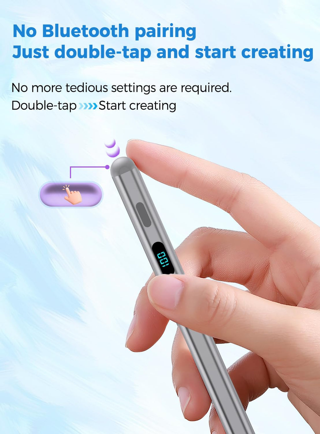 Stylus Pencil Magnétique pour iPad — Anti-Paume, Détection d'Inclinaison, Charge USB-C Rapide