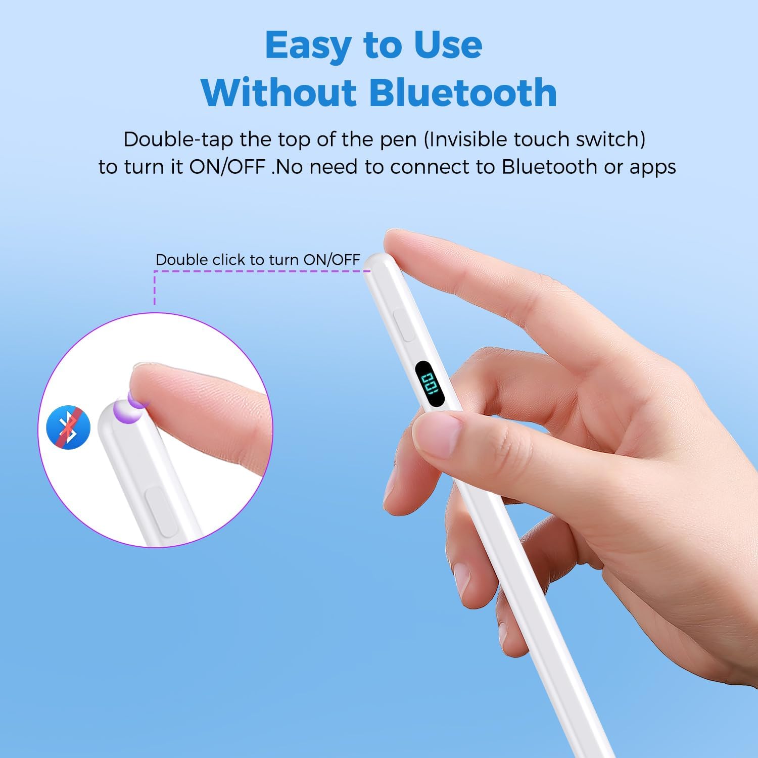 Stylus Pencil Magnétique pour iPad — Anti-Paume, Détection d'Inclinaison, Charge USB-C Rapide