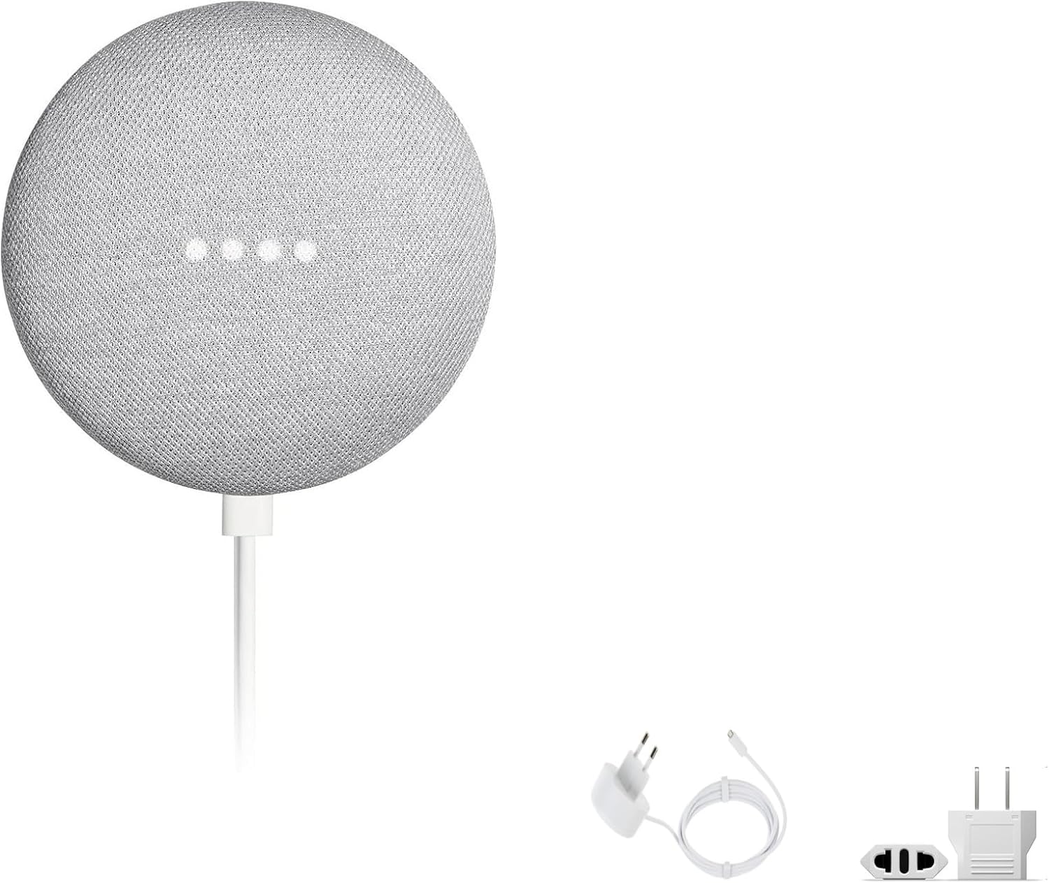 Google Nest Mini 1st Generation Bluetooth Speaker (International Version) with US Power Adapter (Chalk), Gray, GG1STAPG1