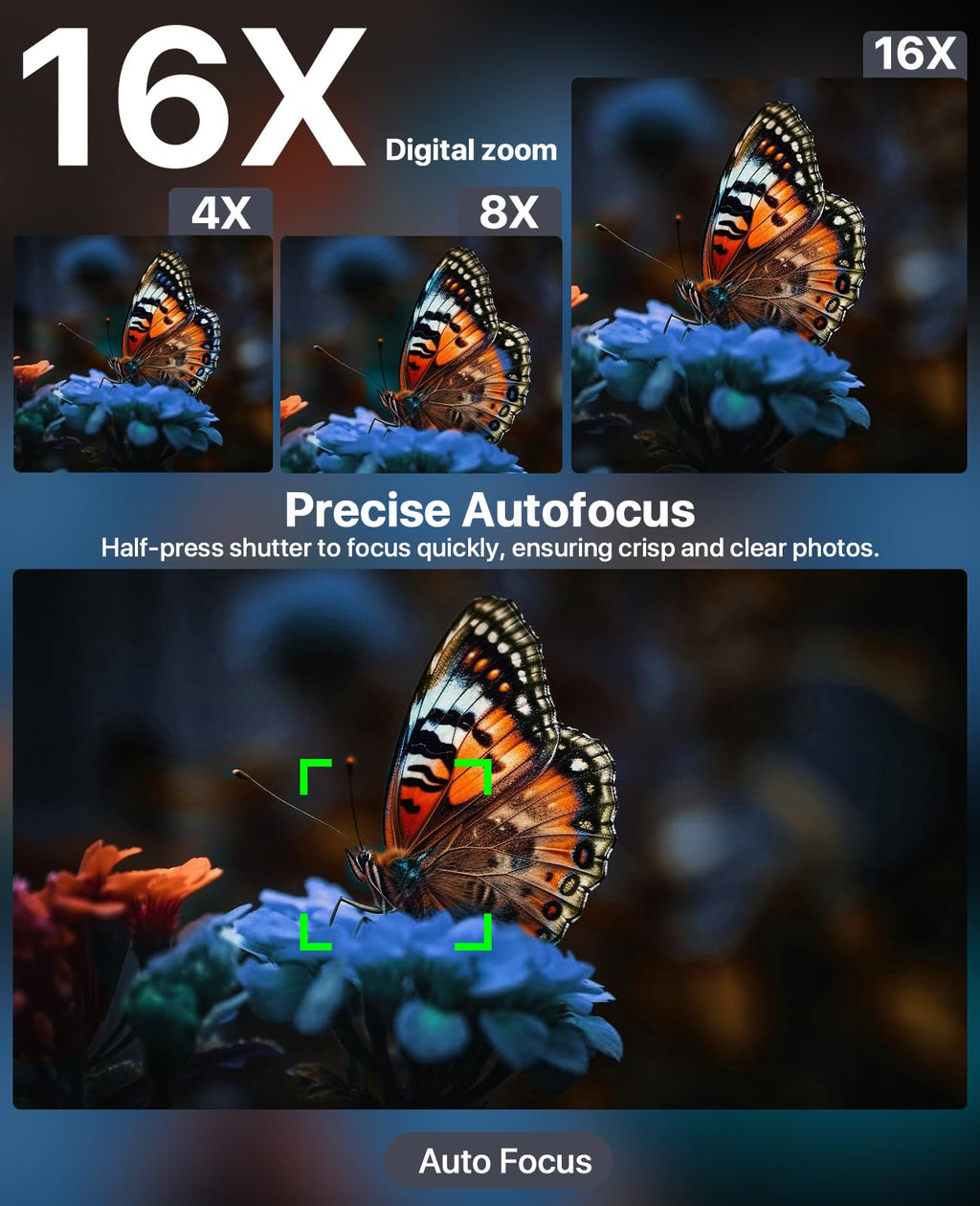 8K Digital Cameras for Photography, 2026 Autofocus 88MP WiFi Professional Photography Camera with Dual-Lens for YouTube, 16X Digital Zoom, TF Card, Lens Hood, Touch Screen,2 Batteries & Charging Stand