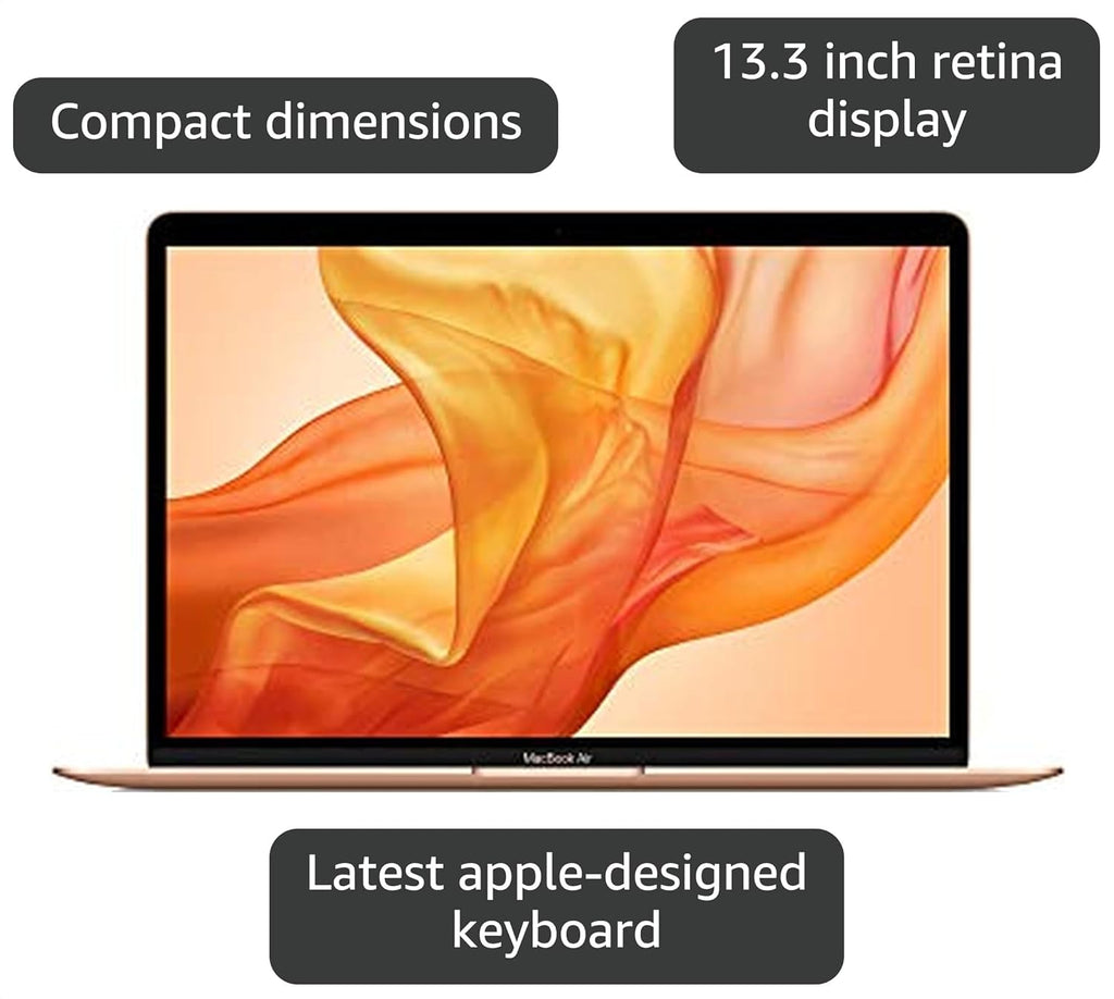 Apple MacBook Air (13-inch Retina display, 1.6GHz dual-core Intel Core i5, 128GB) - Gold (Renewed)