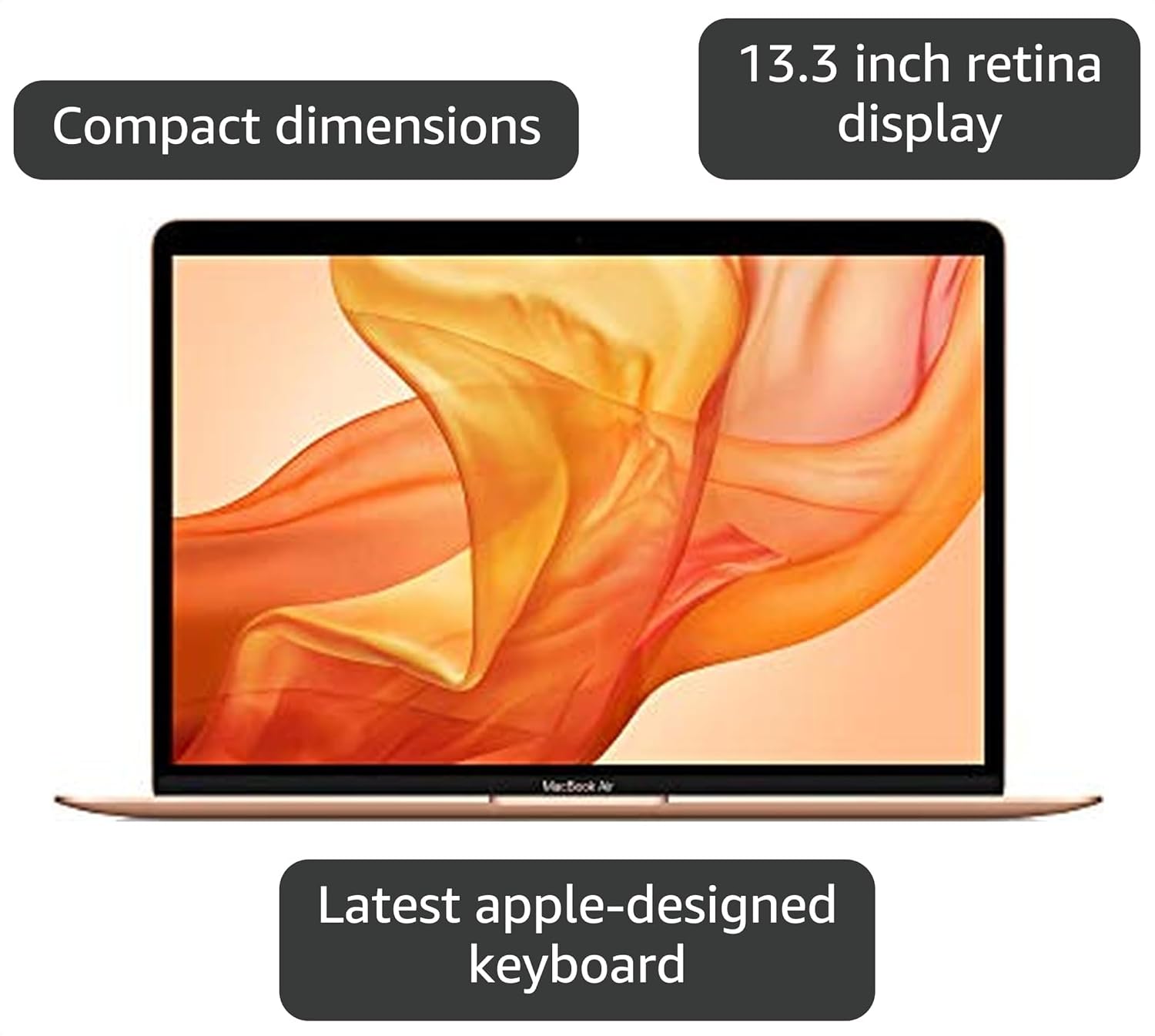 Apple MacBook Air (13-inch Retina display, 1.6GHz dual-core Intel Core i5, 128GB) - Gold (Renewed)