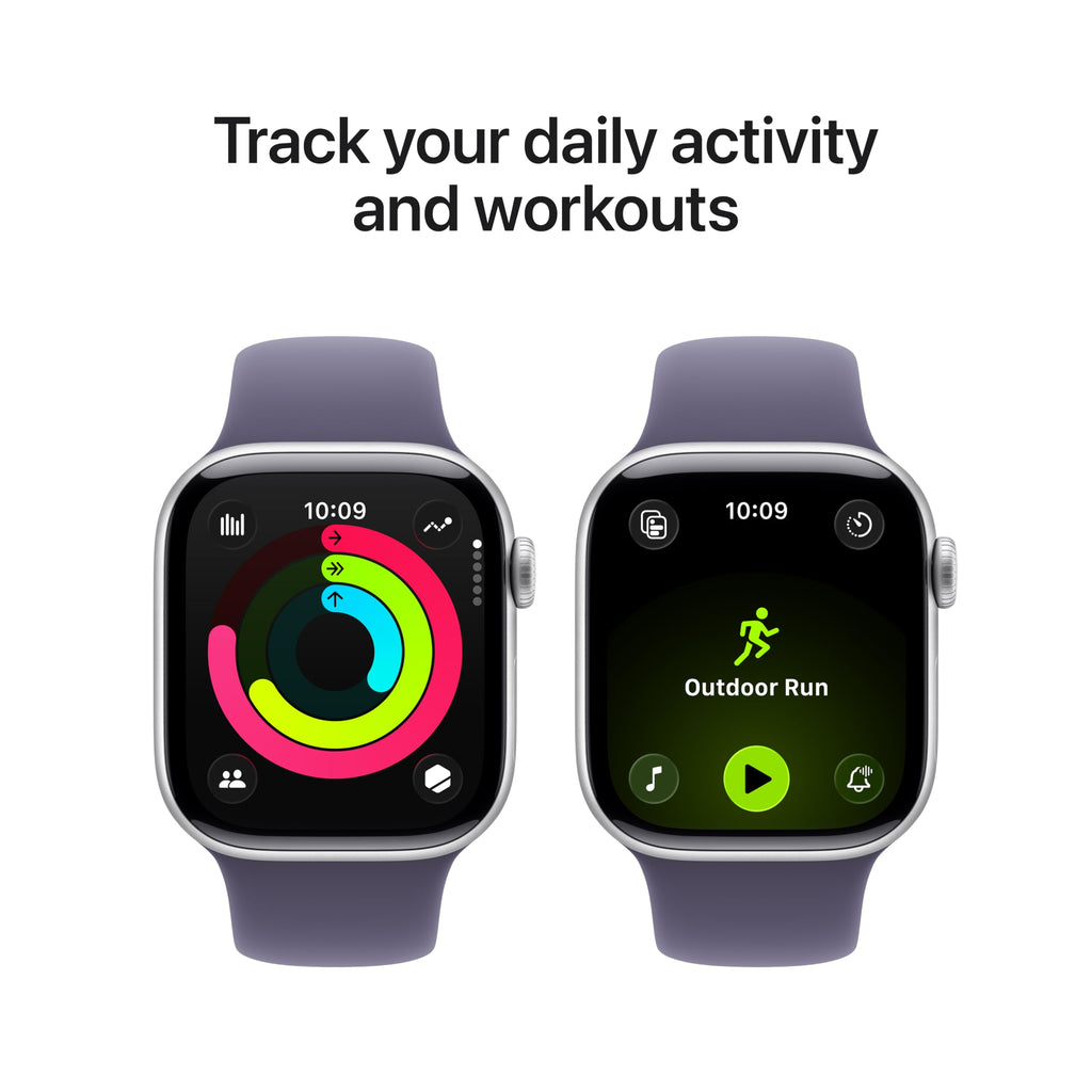 Apple Watch Series 11 [GPS 42mm] Smartwatch with Jet Black Aluminum Case with Black Sport Band - S/M. Sleep Score, Fitness Tracker, Health Monitoring, Always-On Display, Water Resistant