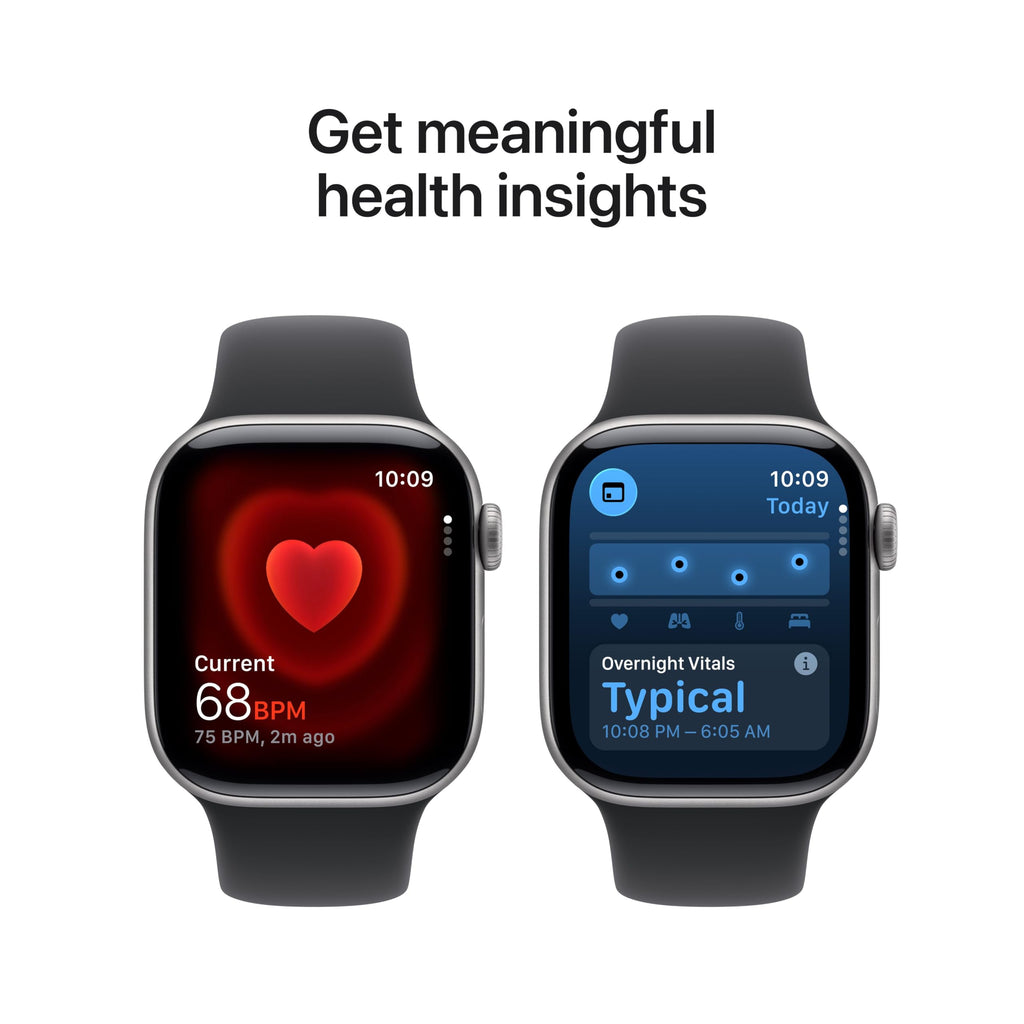 Apple Watch Series 11 [GPS 42mm] Smartwatch with Jet Black Aluminum Case with Black Sport Band - S/M. Sleep Score, Fitness Tracker, Health Monitoring, Always-On Display, Water Resistant