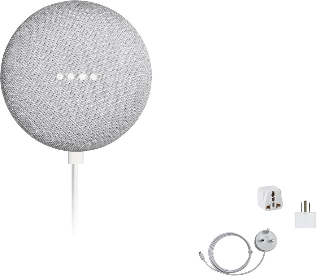 Google Nest Mini 1st Generation Bluetooth Speaker (International Version) with US Power Adapter (Chalk), Gray, GG1STAPG1