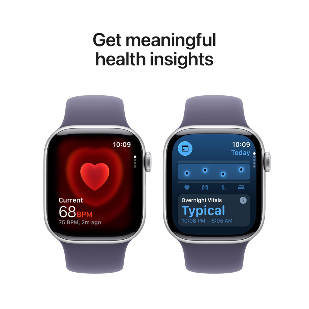 Apple Watch Series 11 [GPS 42mm] Smartwatch with Jet Black Aluminum Case with Black Sport Band - S/M. Sleep Score, Fitness Tracker, Health Monitoring, Always-On Display, Water Resistant