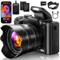 8K Digital Cameras for Photography, 2026 Autofocus 88MP WiFi Professional Photography Camera with Dual-Lens for YouTube, 16X Digital Zoom, TF Card, Lens Hood, Touch Screen,2 Batteries & Charging Stand