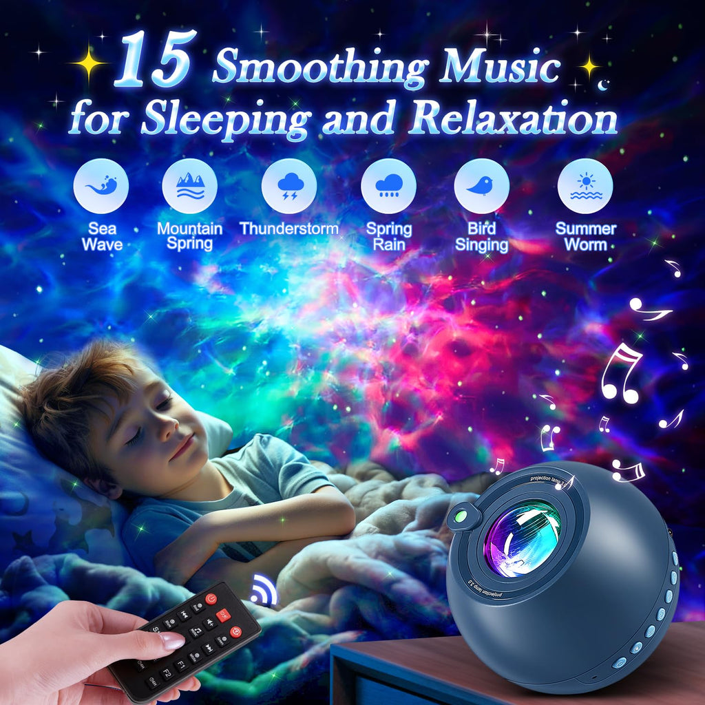 One Fire 360 Lights Galaxy Projector Star Projector Teen Girl Gifts Trendy Stuff Birthday Gifts Teen Boys Gift Ideas Women Gifts Lava Lamp 15 White Noise+ Bluetooth Room Decor Led Lights for Bedroom