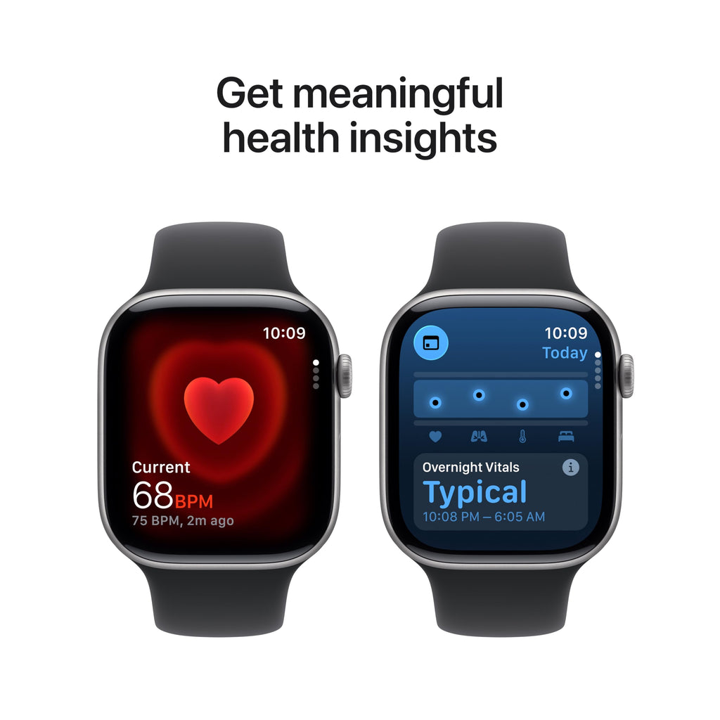 Apple Watch Series 11 [GPS 42mm] Smartwatch with Jet Black Aluminum Case with Black Sport Band - S/M. Sleep Score, Fitness Tracker, Health Monitoring, Always-On Display, Water Resistant