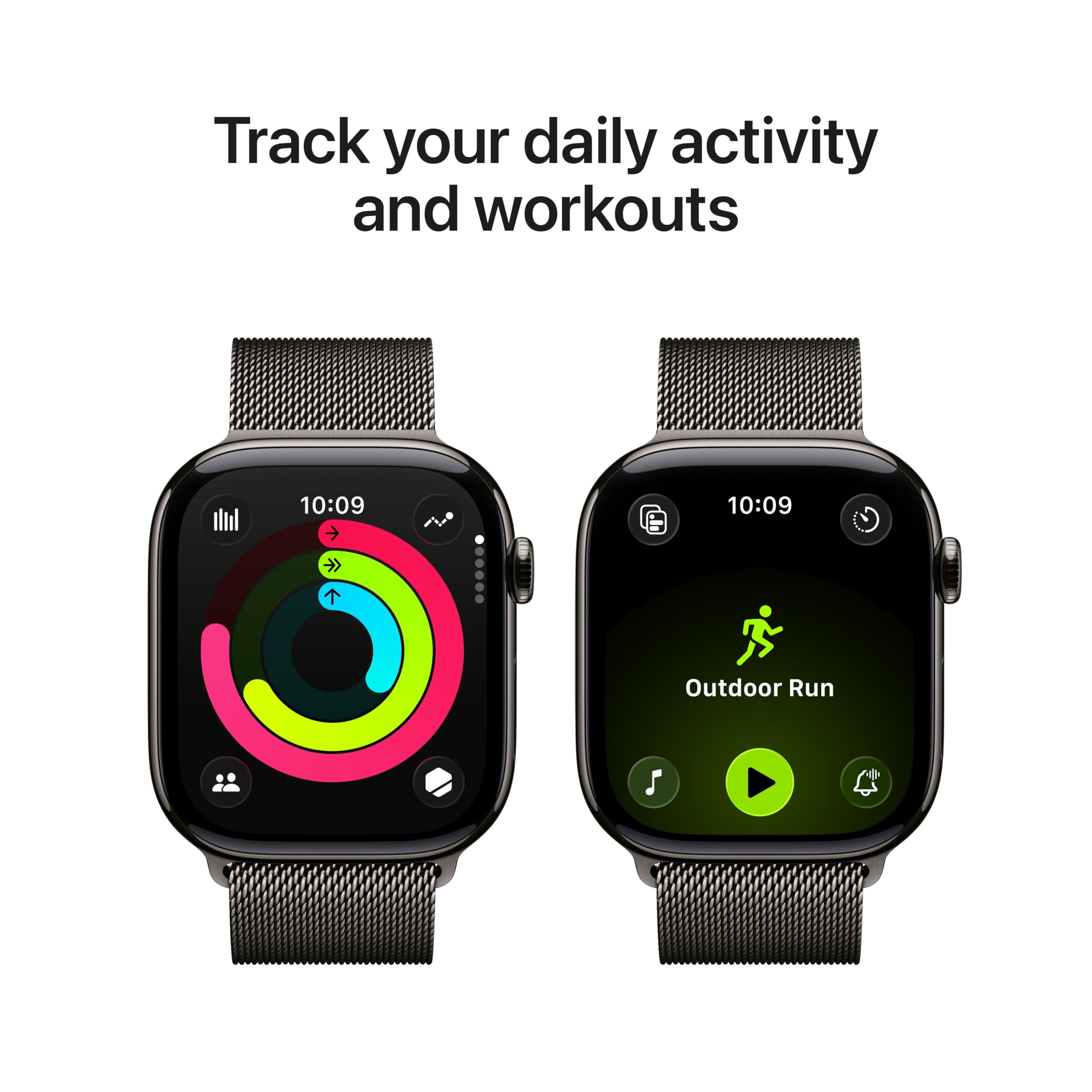Apple Watch Series 11 [GPS 42mm] Smartwatch with Jet Black Aluminum Case with Black Sport Band - S/M. Sleep Score, Fitness Tracker, Health Monitoring, Always-On Display, Water Resistant