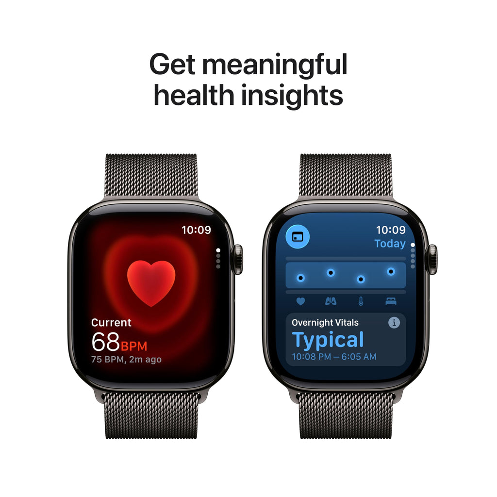 Apple Watch Series 11 [GPS 42mm] Smartwatch with Jet Black Aluminum Case with Black Sport Band - S/M. Sleep Score, Fitness Tracker, Health Monitoring, Always-On Display, Water Resistant
